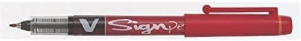 Pilot V Sign Pen Liquid Ink 2.0 mm Tip - Red, Single Pen