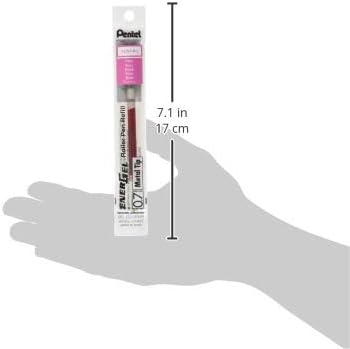 Pentel Refill Ink For EnerGel and Lancelot Gel Pen, (0.7mm) Metal Tip, Pink Ink, Pack of 12 (LR7-P)