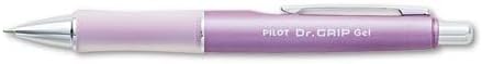 PILOT Dr. Grip Refillable & Retractable Gel Ink Rolling Ball Pen, Fine Point, Metallic Mauve Barrel, Black Ink, Single Pen (36273)
