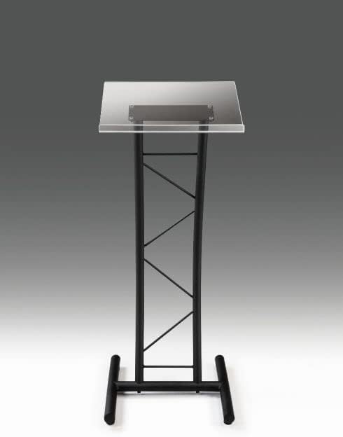 Kingdom Curved Metal Lectern with Acrylic Top, Stainless Steel Lectern Body and Clear Acrylic Top - Striking and Elegant for All Spaces