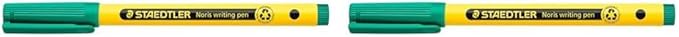 STAEDTLER Fineliner Noris writing pen green (Pack of 2)