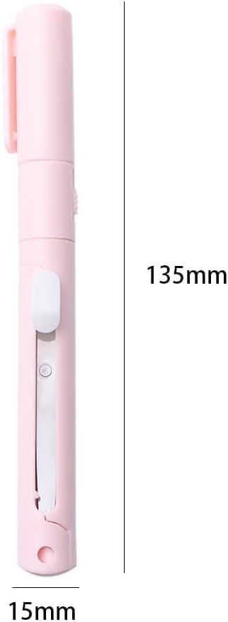 Mini Color Folding Scissor Pen, Portable Safe Ceramic Cutter 2-in-1 Folding Scissor Craft Tools Cutting Supplies for Paper Work Cutting and Measuring Devices(Pink) (Purple)