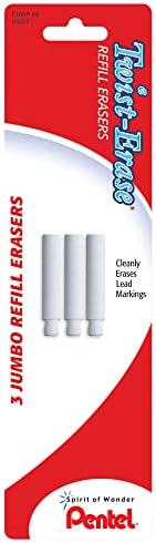 Pentel Twist-erase Refill Erasers, Qty 1, Pkg Of 3