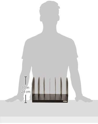 Safco Products 3155BL Steel Desk Organizer Rack with 6 Vertical Sections, Black