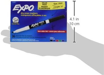 EXPO Low Odor Dry Erase Markers, Fine Tip, Assorted Colors, 36 Count