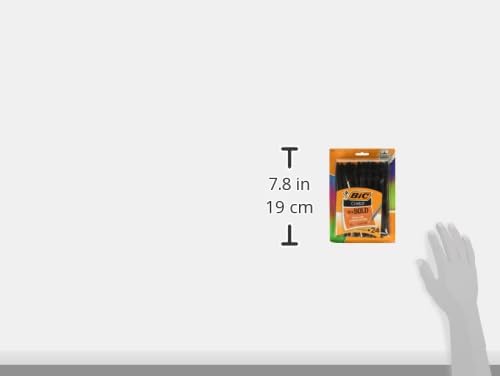 BIC Cristal Xtra Bold Ballpoint Pen, Bold Point (1.6mm) For Vivid And Dramatic Lines, Black Ballpoint Pens, 24-Count