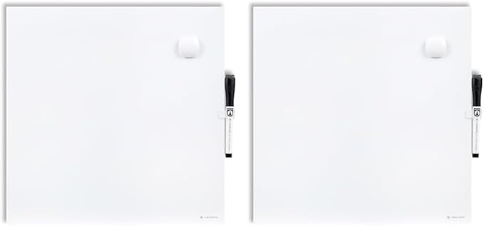 U Brands Magnetic Square Dry Erase Board, 14 x 14 Inches, Frameless (460U00-04) (Pack of 2)