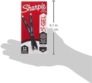 Sharpie S-Gel, Gel Pens, Drawing Pens, Gel Ink Pens For Journaling, Writing Pens, Coloring Pens, Fine Point Pens (0.5Mm), Black Ink Gel Pen, 12 Count