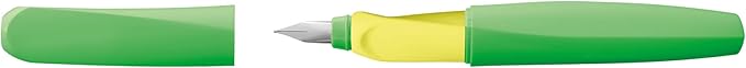 Pelikan Twist Fountain Pen with 1 Ink Cartridge, Medium Nib, Neon Green, Boxed (807258)