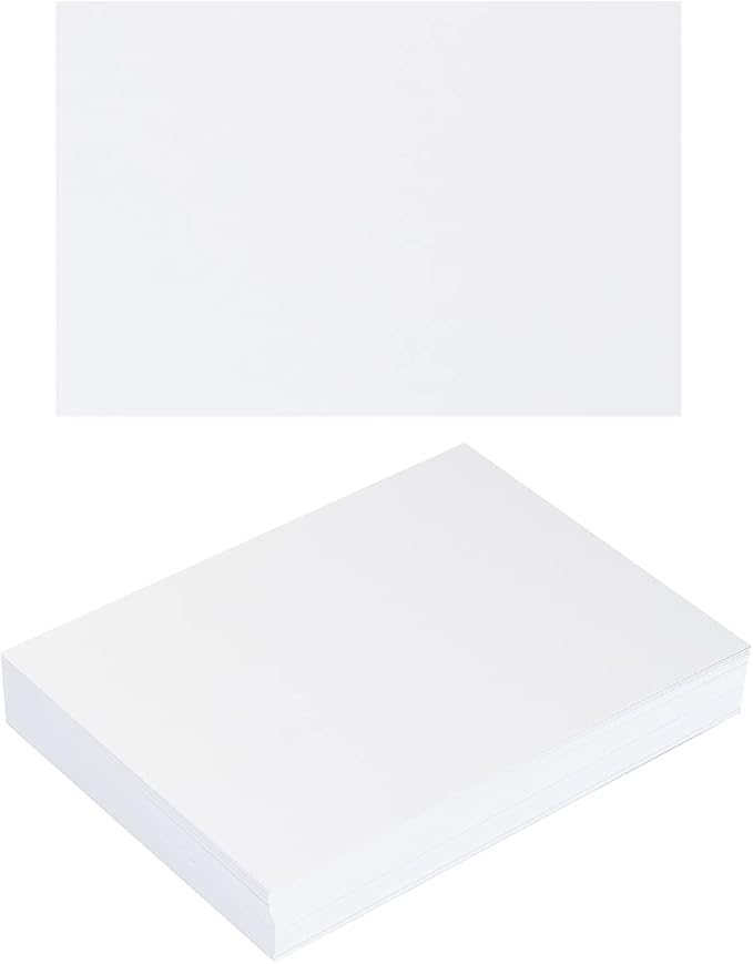 100 Pack Thick Paper Cardstock Blank Heavy Cards Stock for Invitations, Greeting Cards Making, Postcards, Photos, 250GSM Thick Paper (White, 4x6 inches)