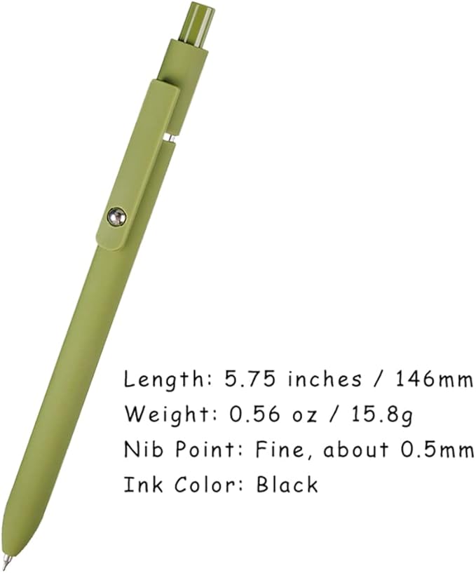 erofa 5PCS Gel Pens Quick Dry Ink Pens Fine Point 0.5mm Retractable Press Gel Pens Rolling Ball Black Ink Smooth Writing for Office School Student Exercise (Retro)