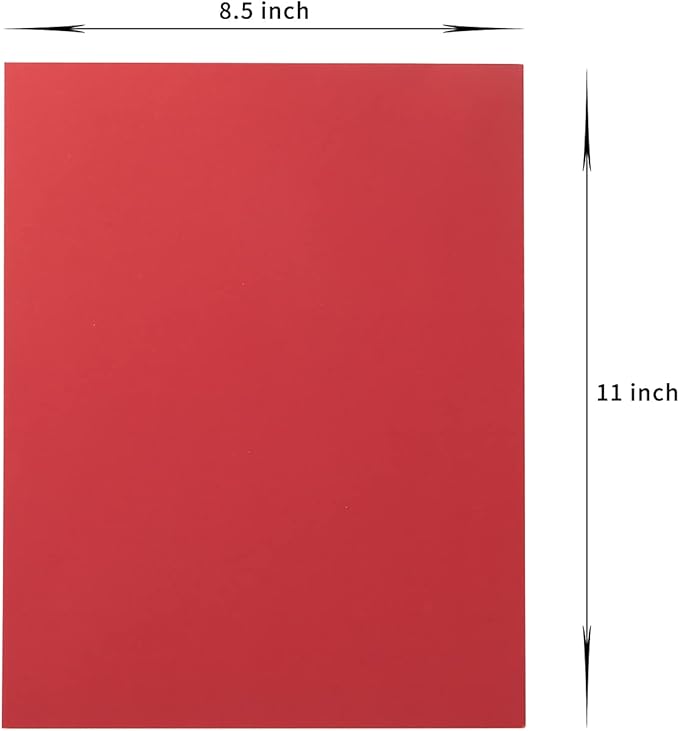 20 Sheets Colored Thick Paper Cardstock Blank for DIY Crafts Cards Making, Invitations, Scrapbook Supplies (Red, 8.5 x 11 inches)