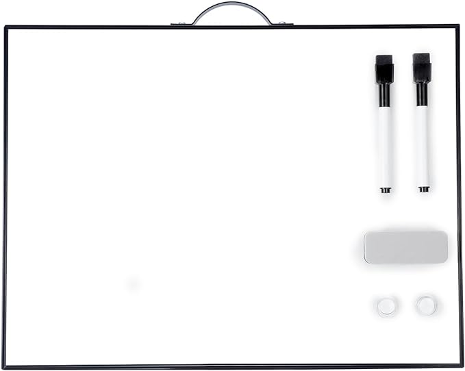 TSJ OFFICE Small White Board - 12 X 16 Inches Portable Aluminum Frame Magnetic Dry Erase Board with Holder, to Do List Notepad for Office, Home, School