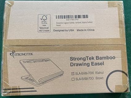 StrongTek 6-Position Bamboo Table Easel, 16x12 Inch Adjustable Drawing and Sketching Board with Built-in Handle and Back Storage, Portable Art and Lap Desk for Sketching, Reading, and Book Stand