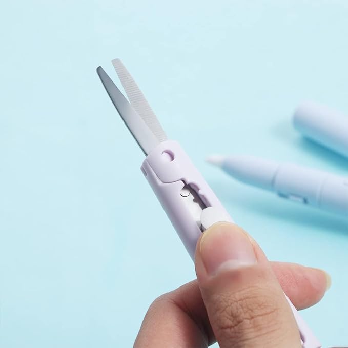 Mini Color Folding Scissor Pen, Portable Safe Ceramic Cutter 2-in-1 Folding Scissor Craft Tools Cutting Supplies for Paper Work Cutting and Measuring Devices(Pink) (Green)