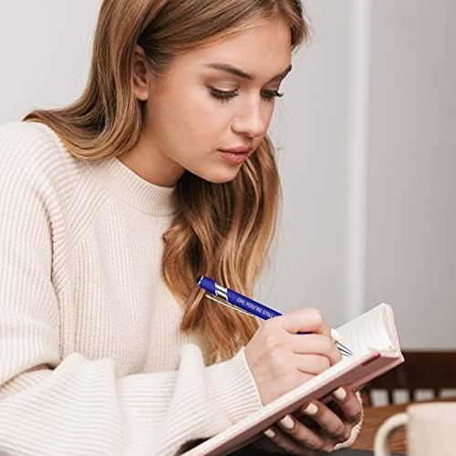 Eersida 30 Pcs Snarky Office Pens Funny Insulting Pens Arcastic Negative Quotes Ballpoint Macaron Touch Stylus for Office, Black Ink