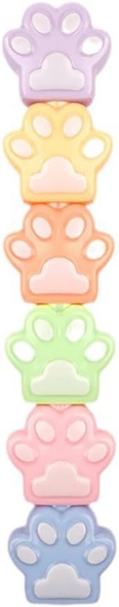 Set of 5 Cute Cats Paw Shape Color Highlighter Markers with 1 Cap, Multicolor Highlighter Pens for School & Office.