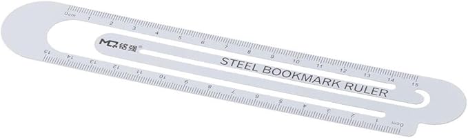 okhobby 2 Pcs Multifunctional Metal Bookmark Ruler, 15 cm Classic Black and White Bookmarks Book Page Marker, Office Supplies