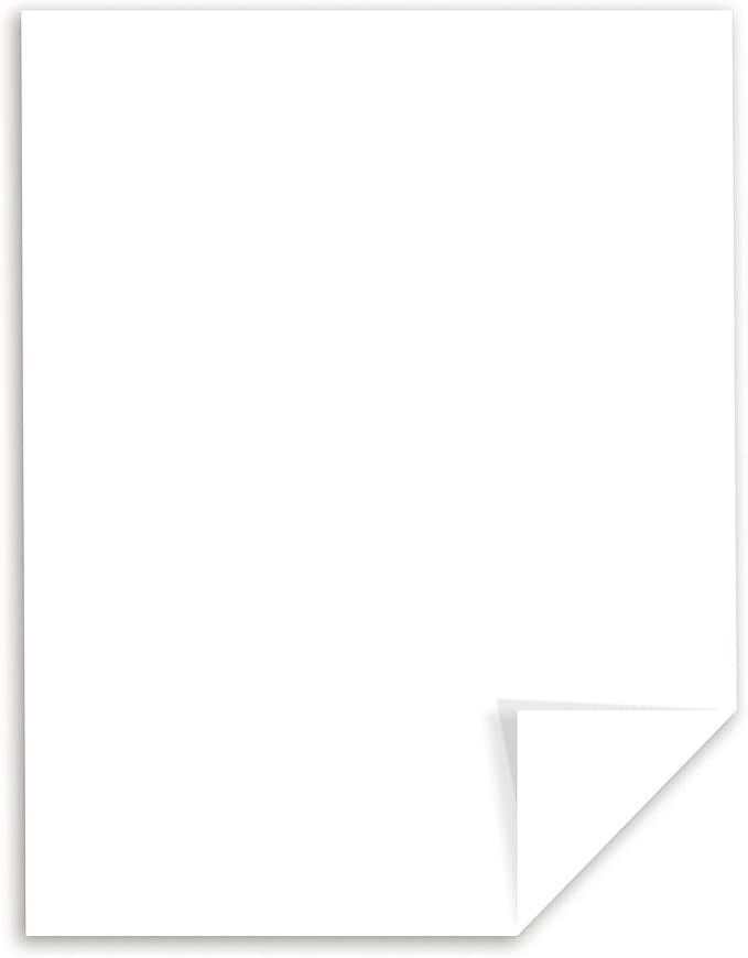 Neenah Exact Vellum Bristol, 8.5" x 11", 67 lb/147 gsm, White, 94 Brightness, 250 Sheets (80211) & Astrobrights/Neenah Bright White Cardstock, 8.5" x 11", 65 lb/176 gsm, White, 75 Sheets (90905-02)