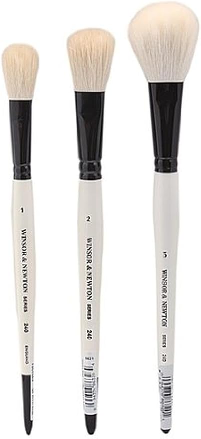 Winsor & Newton 5224001 Series 240 Goat Hair Short Handle Brush-Wash #1, 1