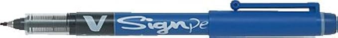 Pilot 301101203 V Sign Pen Liquid Ink 2.0 mm Tip - Blue - Pack of 12