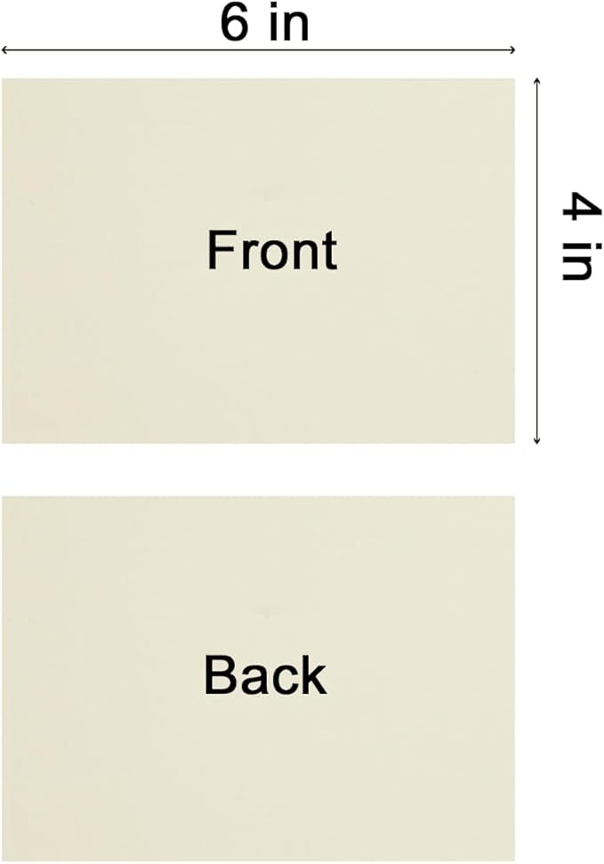 100 Pack Thick Paper Cardstock Blank Heavy Cards Stock for Invitations, Greeting Cards Making, Postcards, Photos, 250GSM Thick Paper (Cream, 4x6 inches)