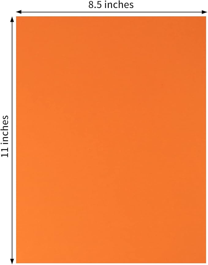 20 Sheets Colored Thick Paper Cardstock Blank for DIY Crafts Cards Making, Halloween, Thanksgiving (Dark Orange, 8.5 x 11 inches)