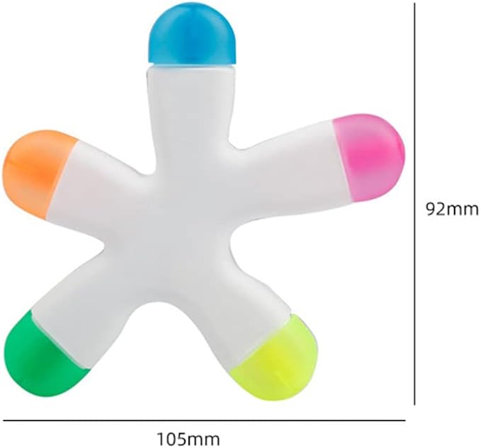 Cute Starfish Highlighters, Creative Multi Color Fluorescent Pens Markers, Non-Toxic & Odorless Watercolor, Great for Journal Planner Note Taking and Coloring Book.