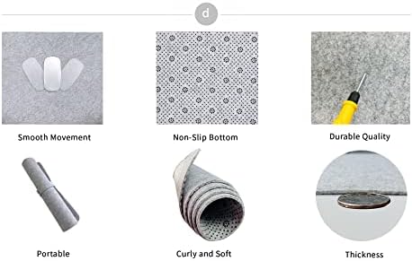 DawnTrees Felt Desk Pad,Keyboard Mat (35.5x12Inches),Large Felt Mouse Pad,Computer Desk Mat XL,Desk Protector for Office (Light Gray)