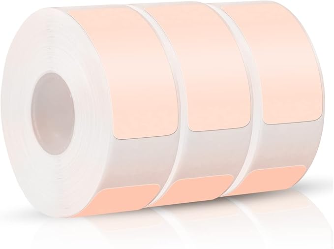 iEager Label Maker Tape, 15mm x 30mm, Pink Sticker Thermal Paper, Household Storage Labels, Self-Adhesive Label Tape, Set of 3