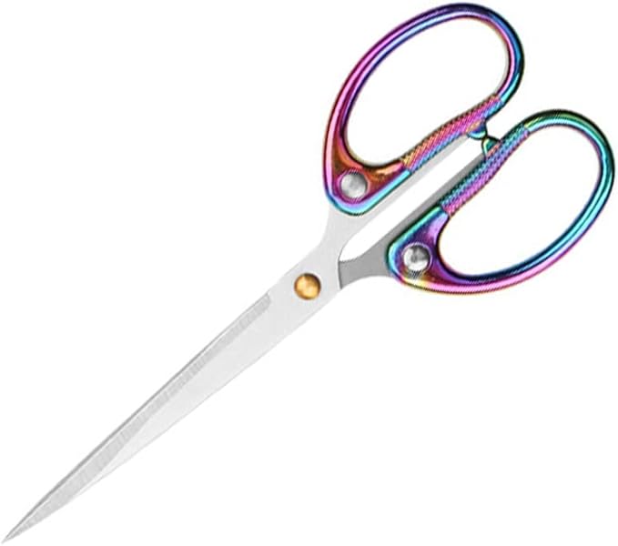 6.3" All Stainless Steel Office Scissors,Ultra Sharp Blade Shears,Sturdy Sharp Scissors for Office Home School Sewing Fabric Craft DIY Multipurpose Scissors Colorful