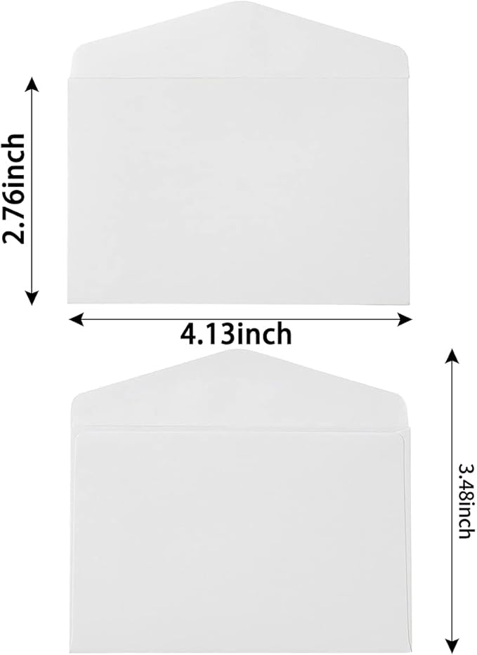 120 Pack Mini Envelopes Small Envelopes Self-Adhesive Kraft Paper Tiny Pockets for Business Cards Christmas Holiday Small Gift Cards Invitations Cards(4.13"×2.76") (White)