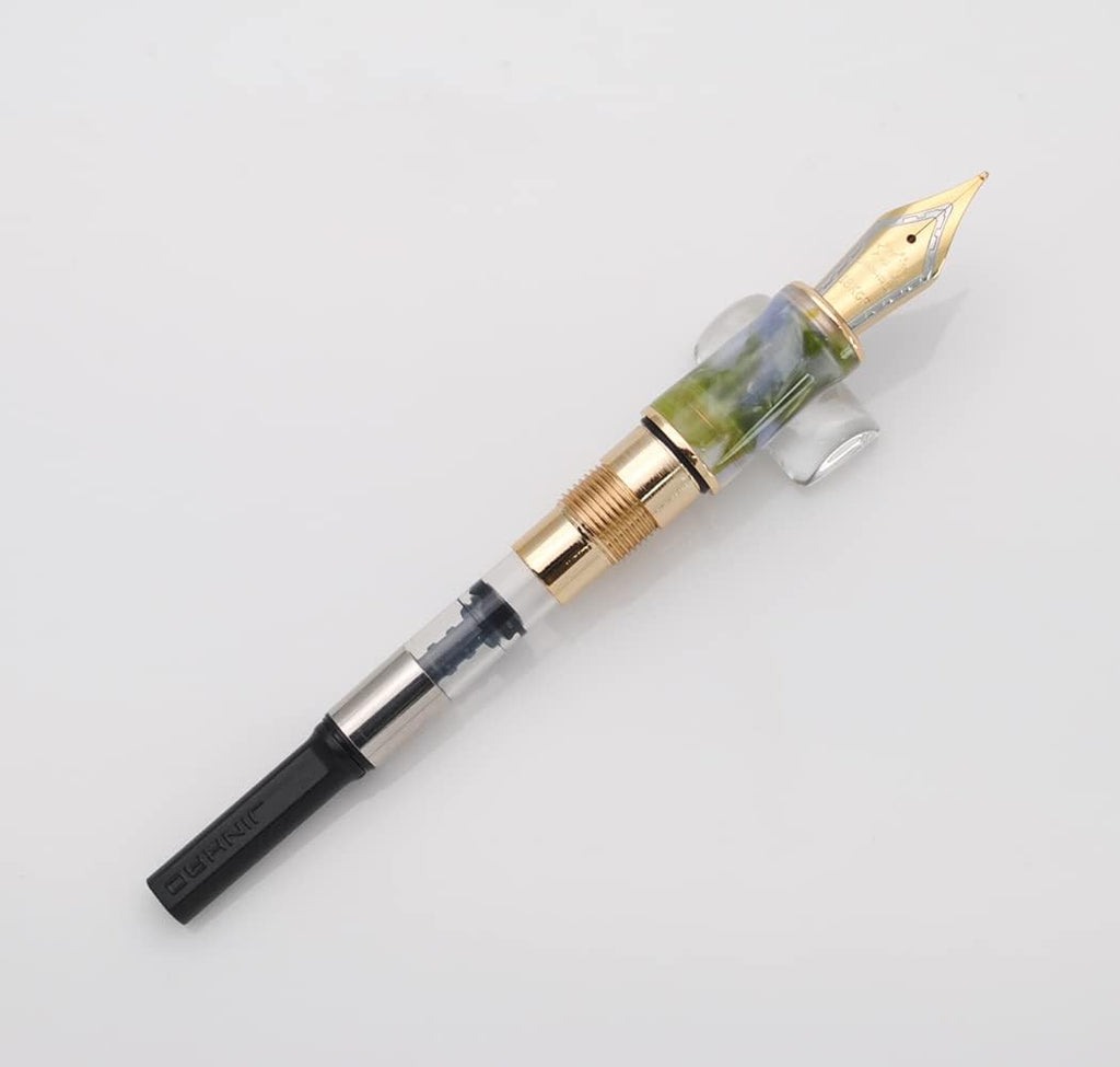 JINHAO 100 Fountain Pen with Ink Converter (Medium Nib 0.7mm, Seaweed Green)
