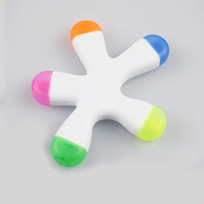 Cute Starfish Highlighters, Creative Multi Color Fluorescent Pens Markers, Non-Toxic & Odorless Watercolor, Great for Journal Planner Note Taking and Coloring Book.