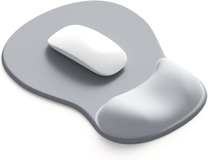 ErgoComfort Gel Wrist Rest Mouse Pad-Ergonomic Office Mousepad with Wrist Support-Non-Slip, Design Desk Accessories Mat for Home&Game Decor (03Silver Surge)