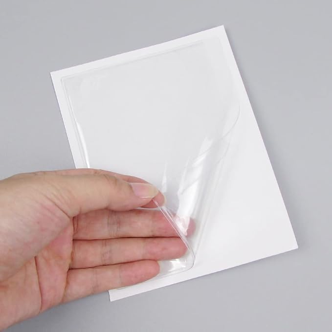 Adhesive Clear Pockets,Self Adhesive Clear Label Pockets Adhesive Card Folder Plastic Pockets Holders Sleeves for Index Cards Planners Cabinet Shelves Photo Cd,10Pieces(150x95mm)