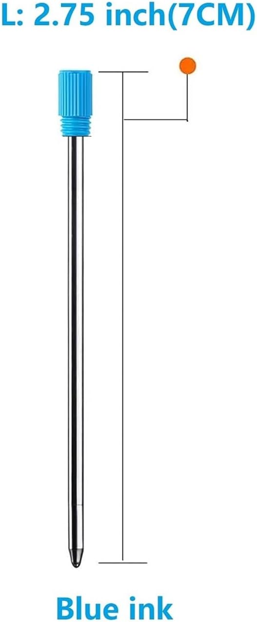 2.75'' Ballpoint Pen Refills,Standard D1 Ballpoint Pen Refill (Remove Blue Cap),Compatible with Swarovski Pen Refills (Blue Ink,Pack of 10)