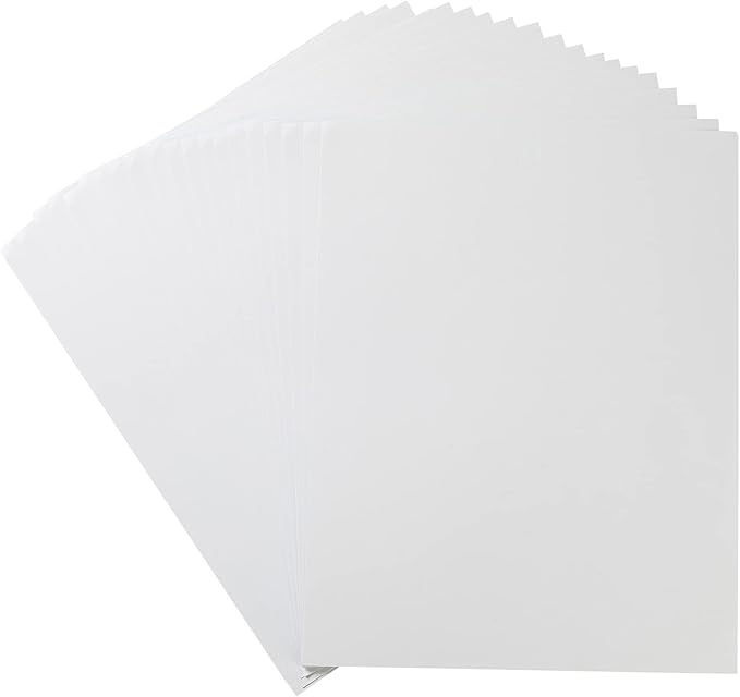 Wishop 20 Sheets Colored Thick Paper Cardstock Blank for DIY Crafts Cards Making, Invitations, Scrapbook Supplies (White, 8.5 x 11 inches)