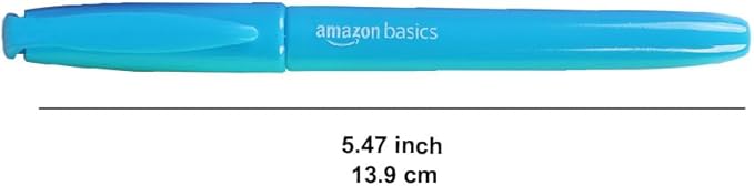 Amazon Basics Highlighters, Fluorescent Ink, Chisel Tip, Assorted Colors, School Supplies, 12 Pack