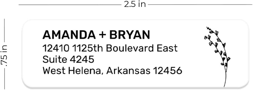 Botanical Flowers Rolled Address Labels/Roll of 500 Alternating Floral Illustrations Personalized Address Labels/Designer Return Address Stickers in Elegant Plastic Dispenser