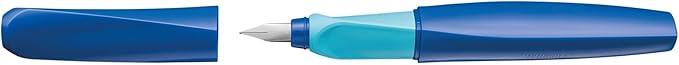 Pelikan Twist Fountain Pen with 1 Ink Cartridge, Fine Nib, Deep Blue, Boxed (814751)