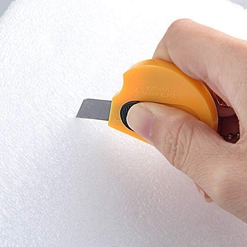 18 PCS Retractable Pocket Sized Utility Knives Box Cutter Letter Opener Handed Mini Cutter Keychain Knife Finger Friendly & Safe Package Opener(Yellow)