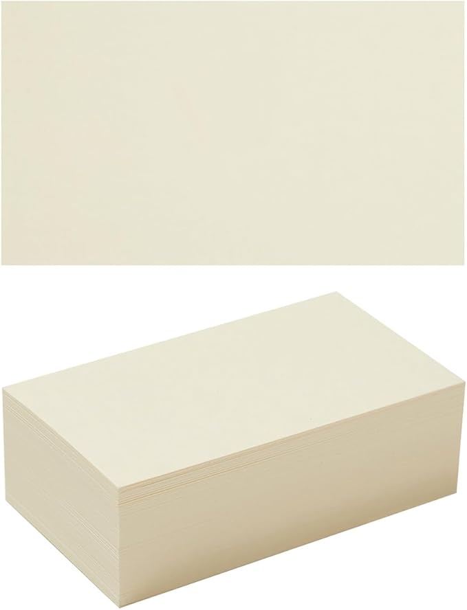 50 Sheets Blank Cardstock Paper 250 GSM Thick Heavy Cards Stock for DIY Art Projects, Card Making, Postcards, Greeting Cards, Birthday Party, Wedding Invitation (Cream, 3x5 inches)