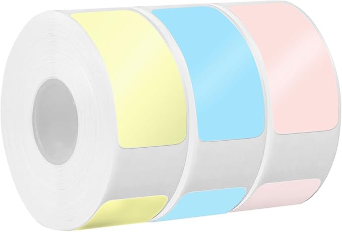 iEager Label Maker Tape, 15mm x 30mm, 3 Color Sticker Thermal Paper, Household Storage Labels, Self-Adhesive Label Tape, Set of 3