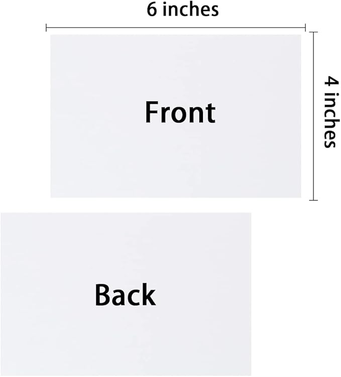 100 Pack Thick Paper Cardstock Blank Heavy Cards Stock for Invitations, Greeting Cards Making, Postcards, Photos, 250GSM Thick Paper (White, 4x6 inches)