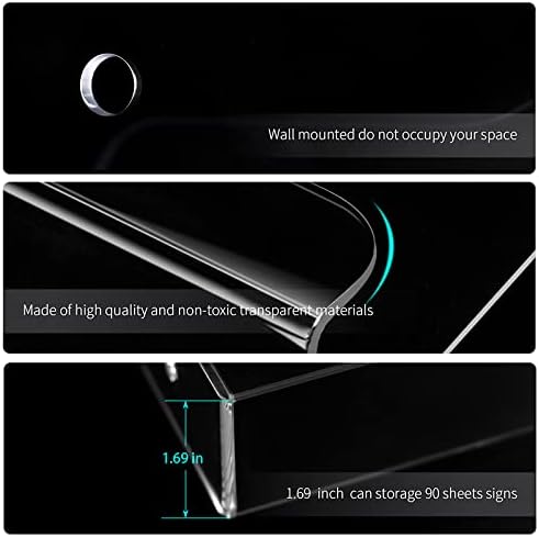 zavekia Brochure Holder, 4 x 6 Inches Brochure Holder Wall Mount Literature Holder Clear Flyer Holder Wall Mounted (6 pack)