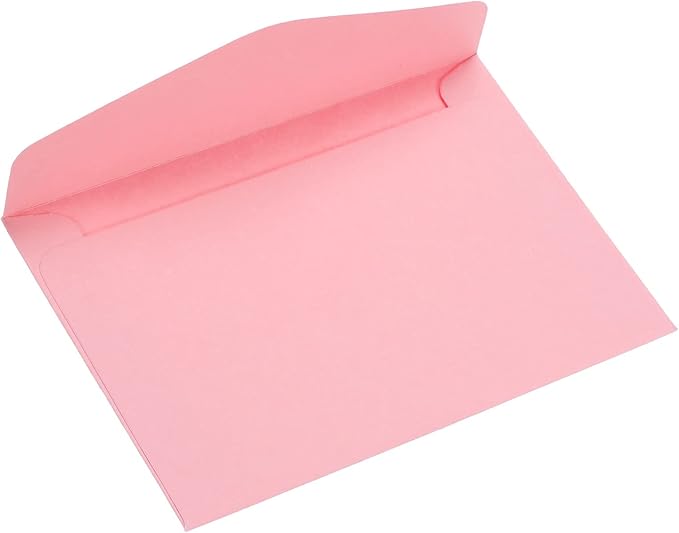 PATIKIL Mini Envelopes, 100 Pack Paper Blank Small Items Storage Business Card Holder for Greeting Note Party, Pink