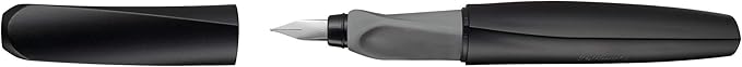 Pelikan Twist Fountain Pen with 1 Ink Cartridge, Medium Nib, Black, Boxed (946806)