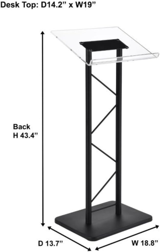 Kingdom KML15TA Modern & Stylish Acrylic and Metal Podium (43.4" Height)