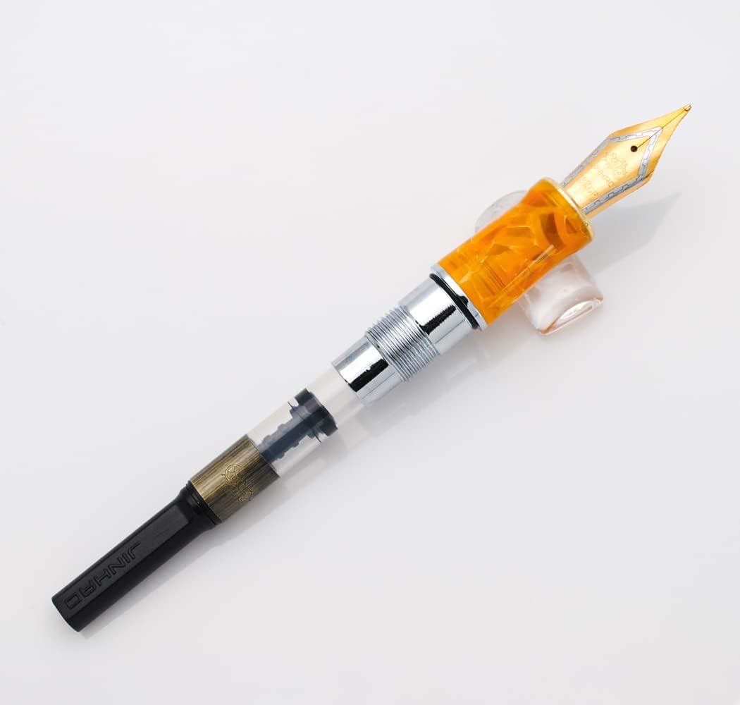 JINHAO 100 Fountain Pen with Ink Converter (Medium Nib 0.7mm, Gold Stone)
